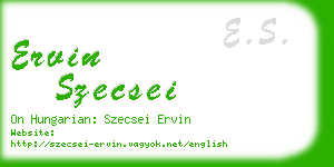 ervin szecsei business card